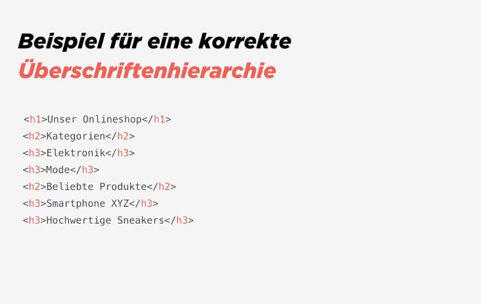 Beispiel HTML Überschriftenstruktur
