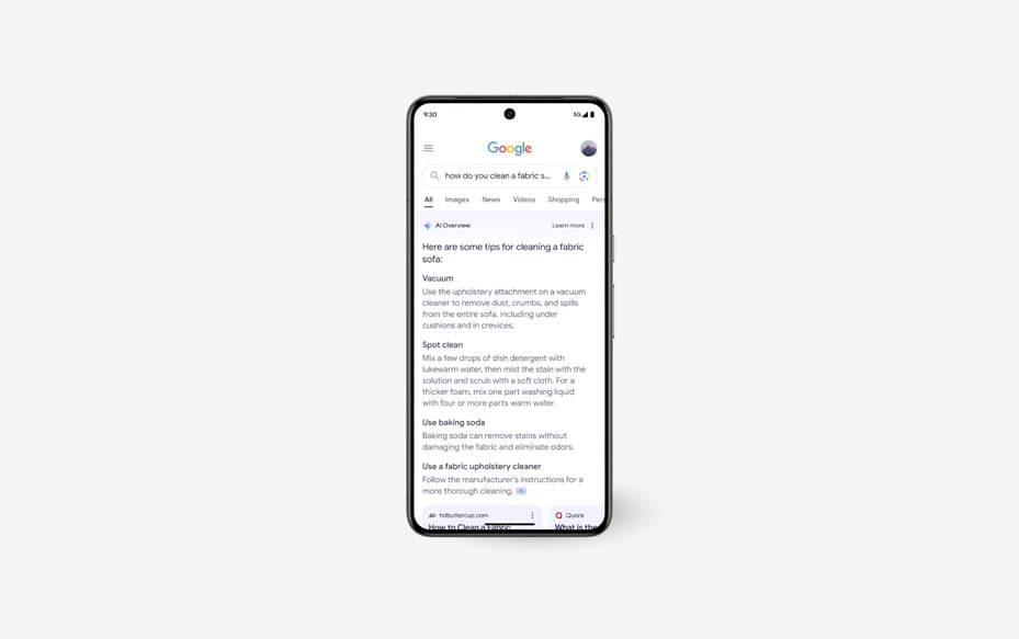 Benutzeroberfläche Google-KI-Suche